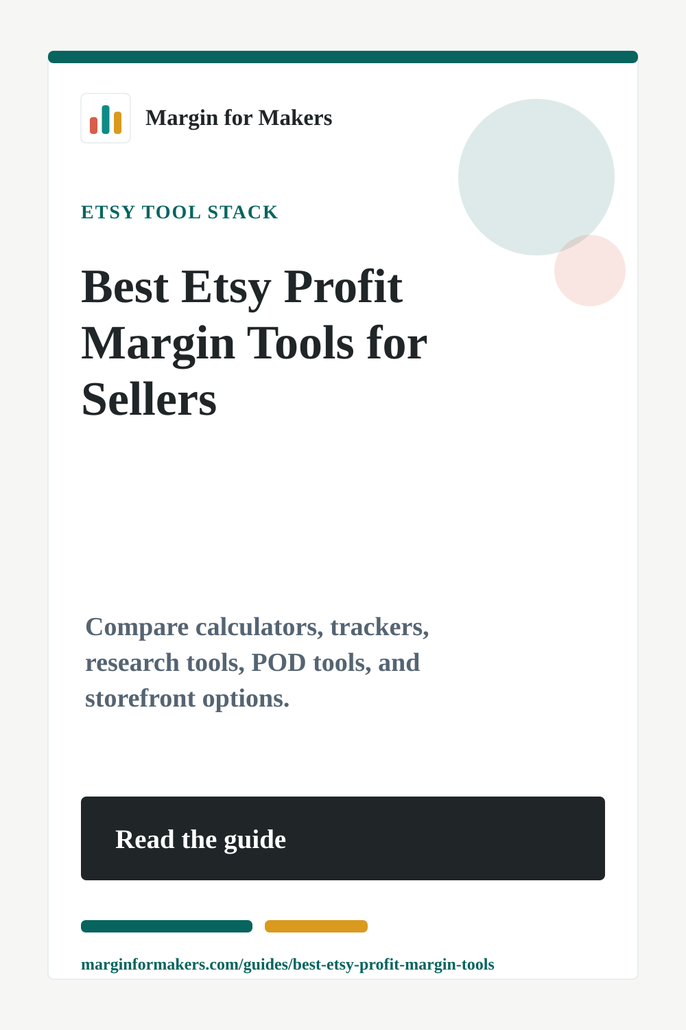 Pinterest image for the best Etsy profit margin tools guide