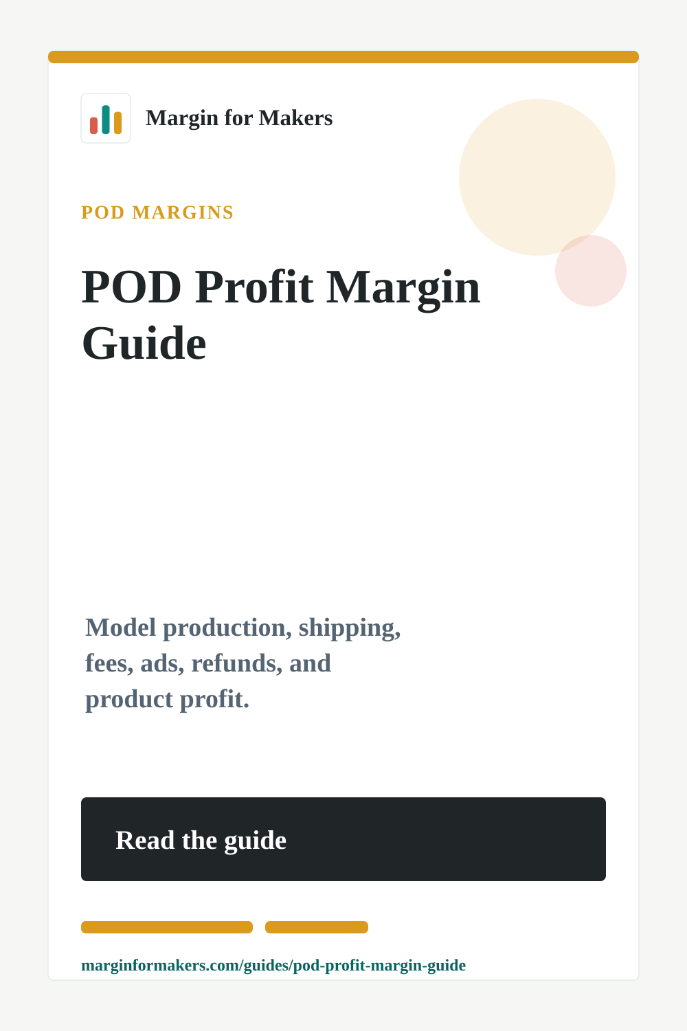 Pinterest image for the POD profit margin guide